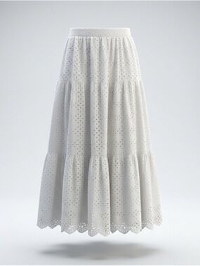 ✨ NWT size XL Crown & Ivy White Eyelet Maxi Skirt |T | Lined | Pockets